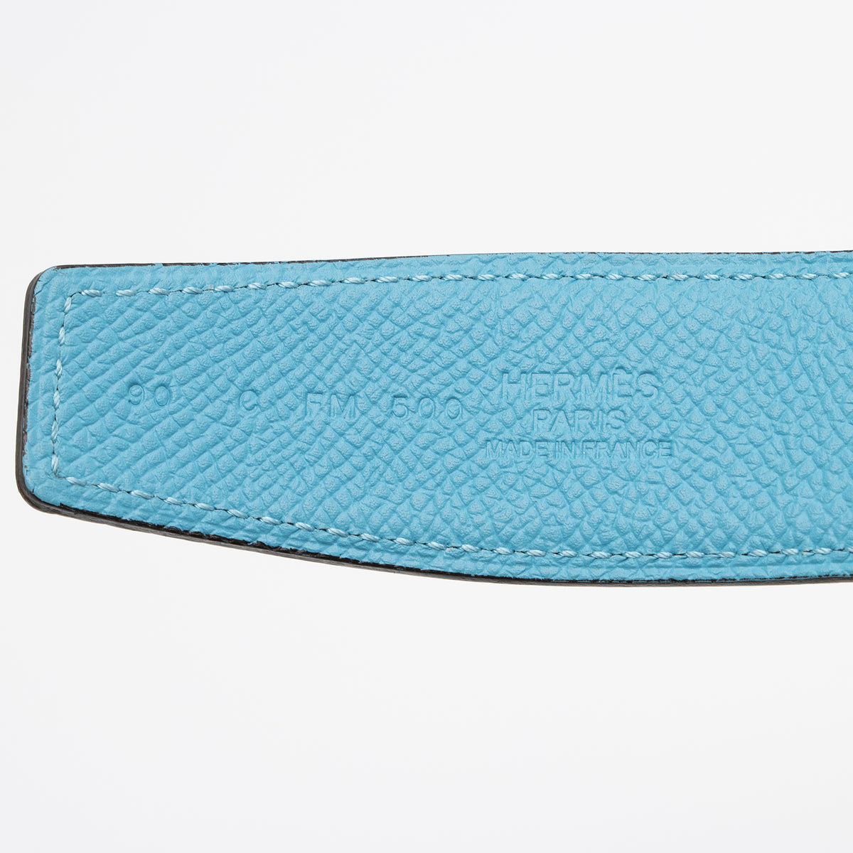 Hermès Belt Strap in Blue & White Size 90 Hermes Mens Reversible Leather H Belt Strap Size 90 30 31  main image 4