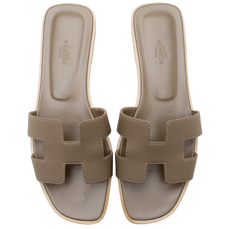 Hermes Epsom Oran Sandals - Size 8 / 38 (SHF-21767)