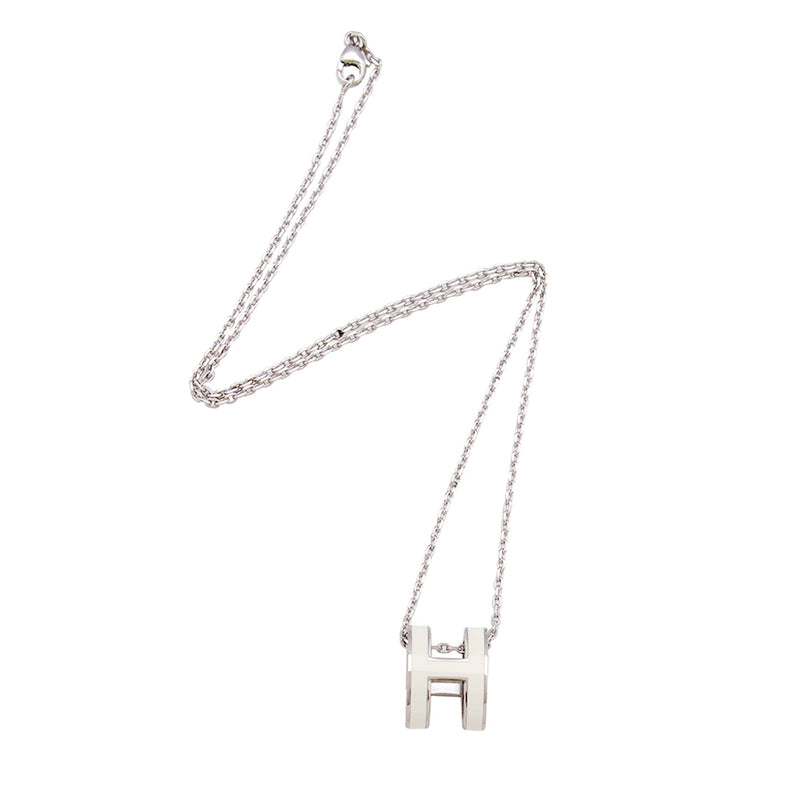 Hermès Mini Pop H White Pendant Necklace Silver Hardware – Coco Approved  Studio
