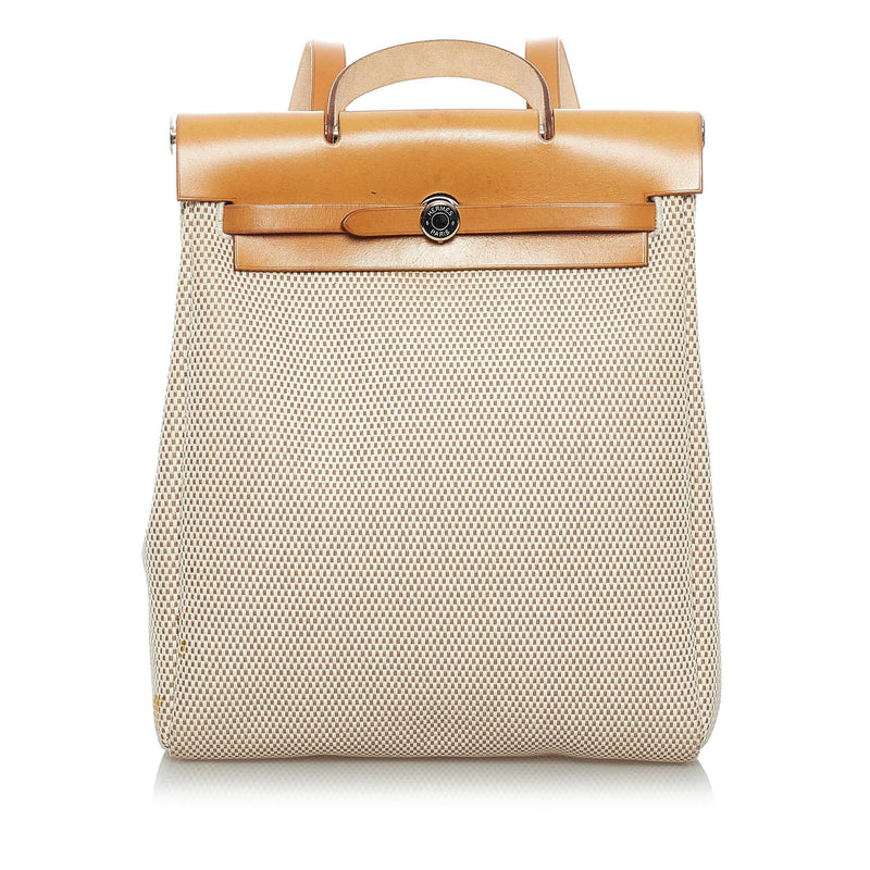 Hermes Brown/Beige Canvas Fabric Fourre Tout PM Tote Bag Hermes