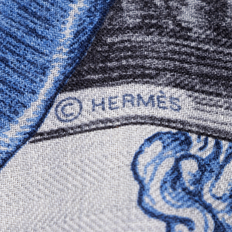 Hermes Silk Cashmere Le Songe De La Licorne 140cm Shawl (SHF-20651)