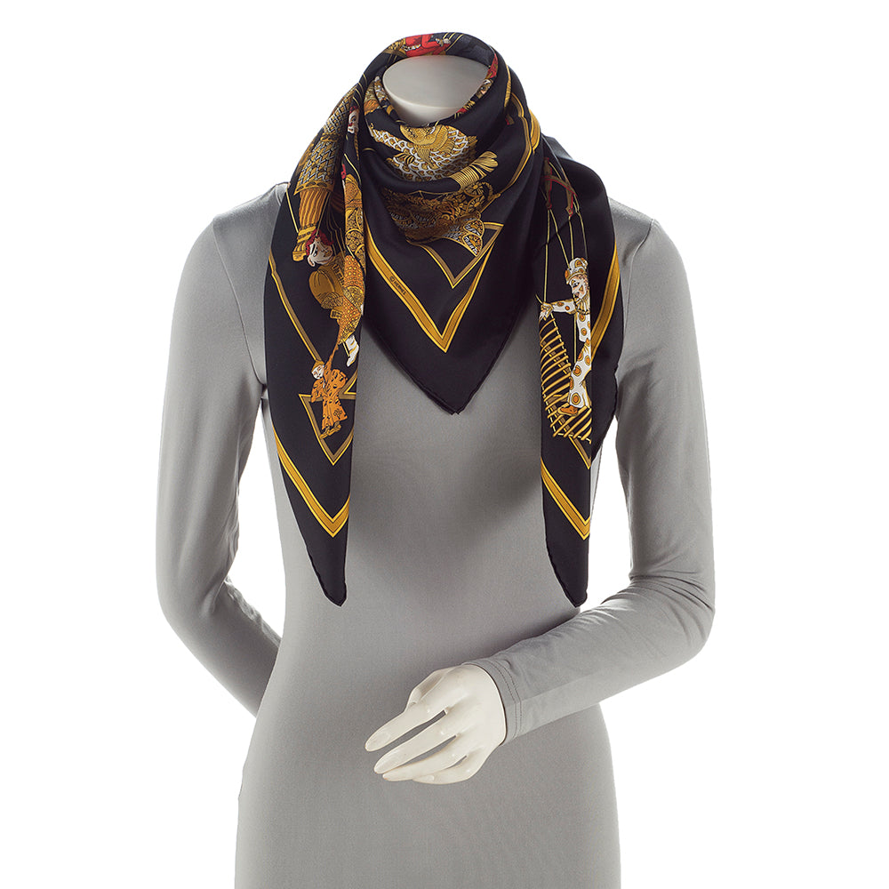 Hermes Silk Le Temps des Marionnettes 90cm Scarf (SHF-21099)