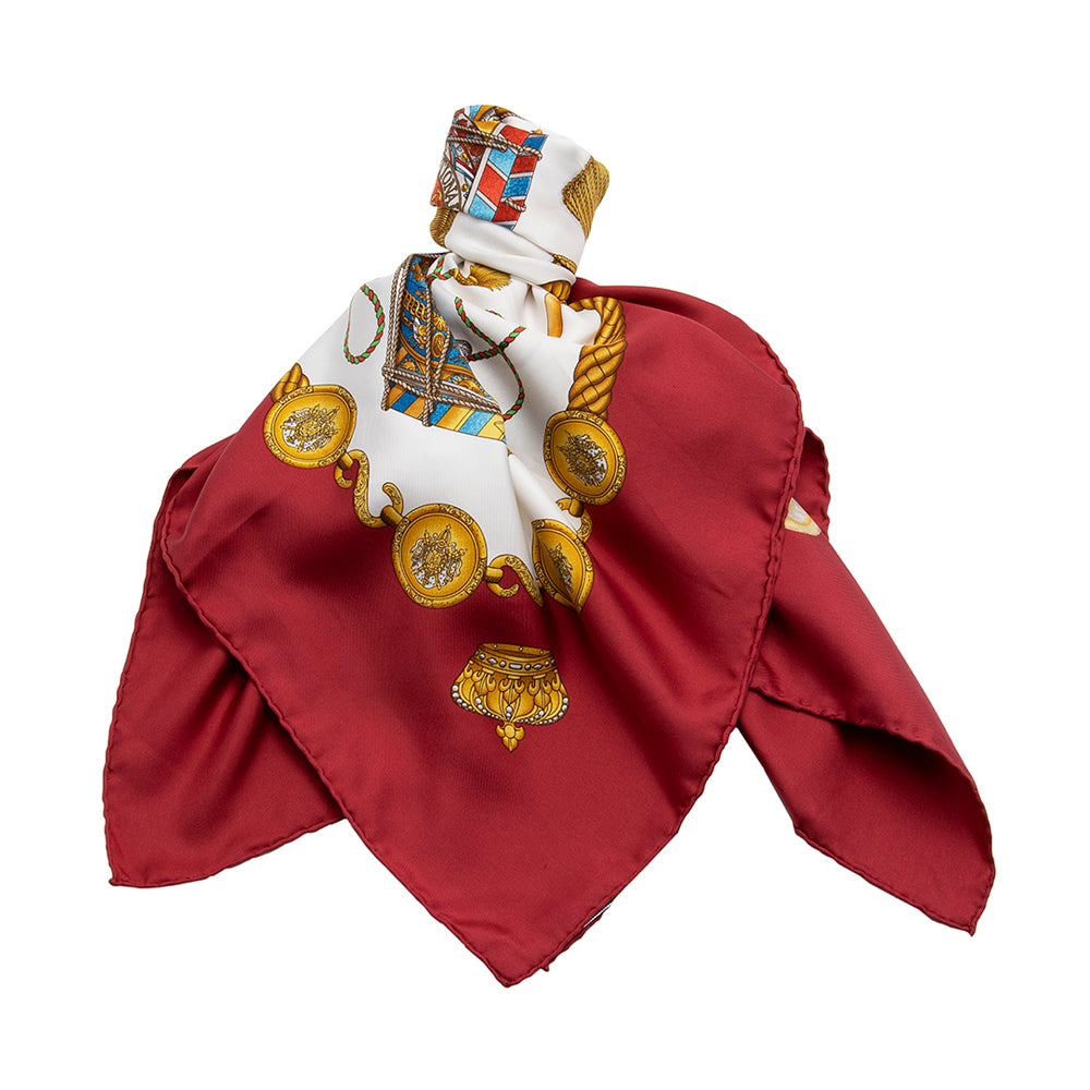 Hermes Silk Les Tambours 90cm Scarf (SHF-21515)