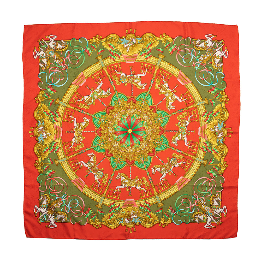 Hermes Silk Luna Park Carousel 90cm Scarf (SHF-21101)