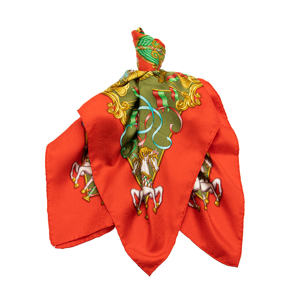 Hermes Silk Luna Park Carousel 90cm Scarf (SHF-21101)