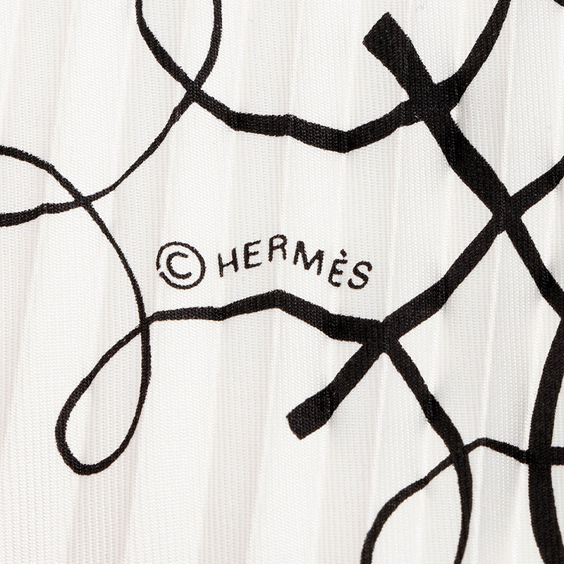 Hermes Silk l'art D'ecrire Plisse Scarf (SHF-18451)