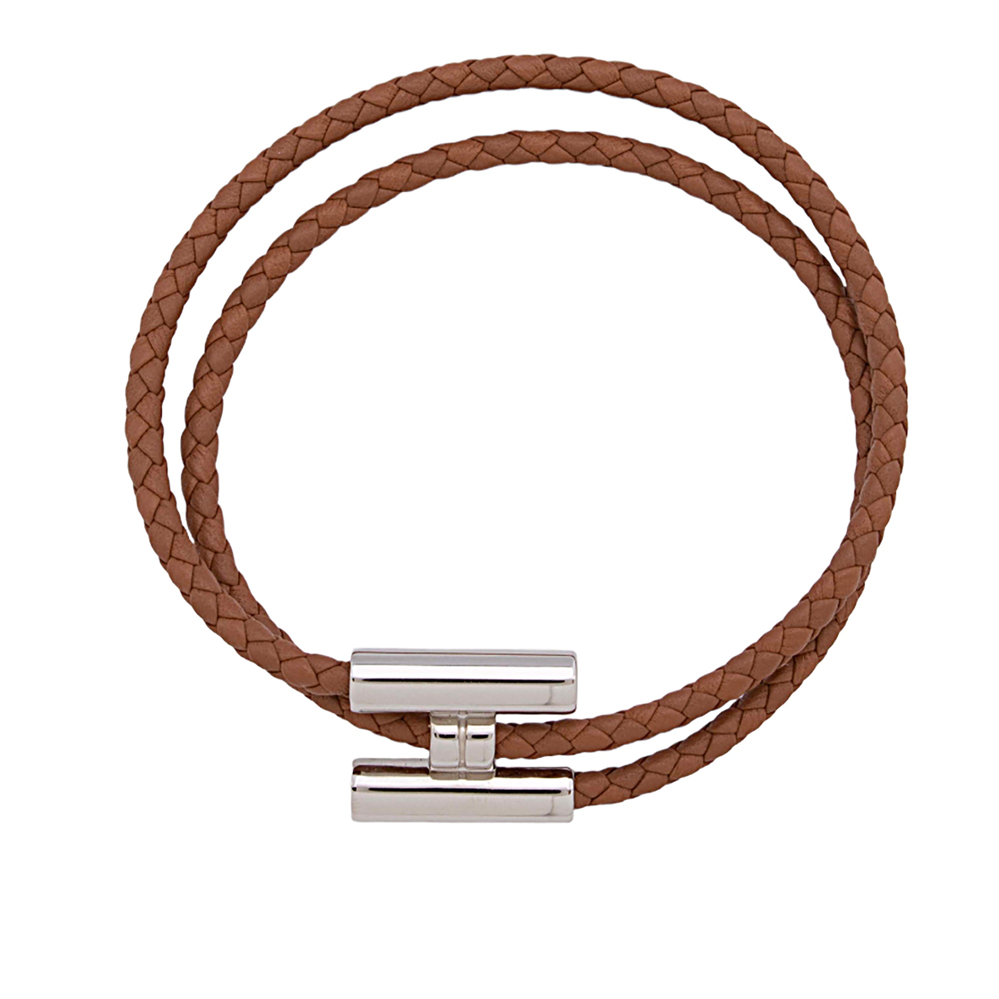 Hermes Swift Calfskin Tournis Tresse Double Tour Bracelet (SHF-bbDs8Y)