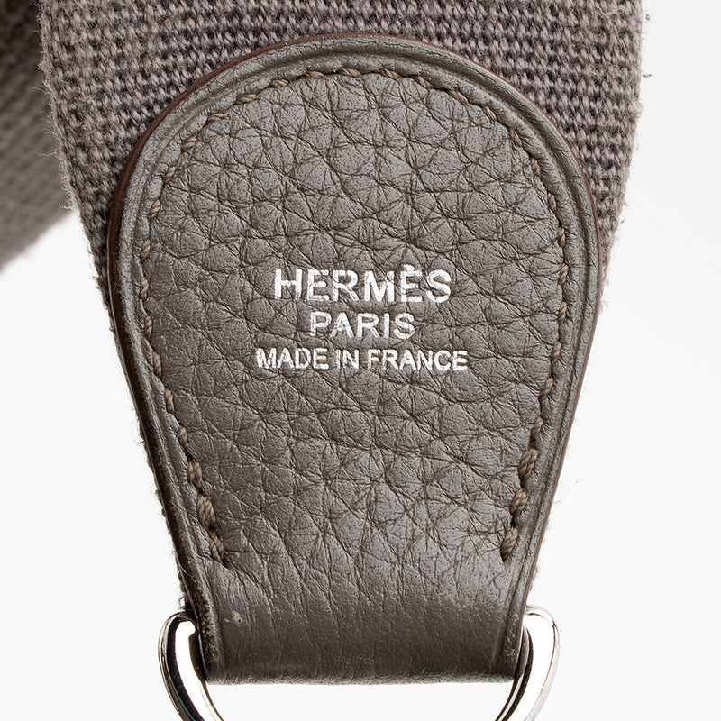 Hermes Etoupe Clemence Leather Evelyne III PM Bag Hermes