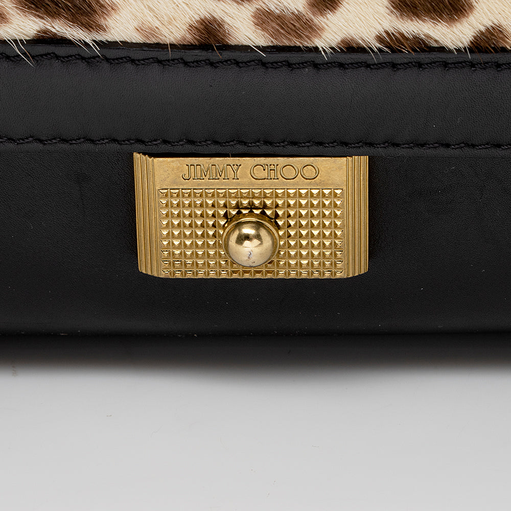Jimmy Choo Calf Hair Leopard Catherine Satchel (SHF-16107)