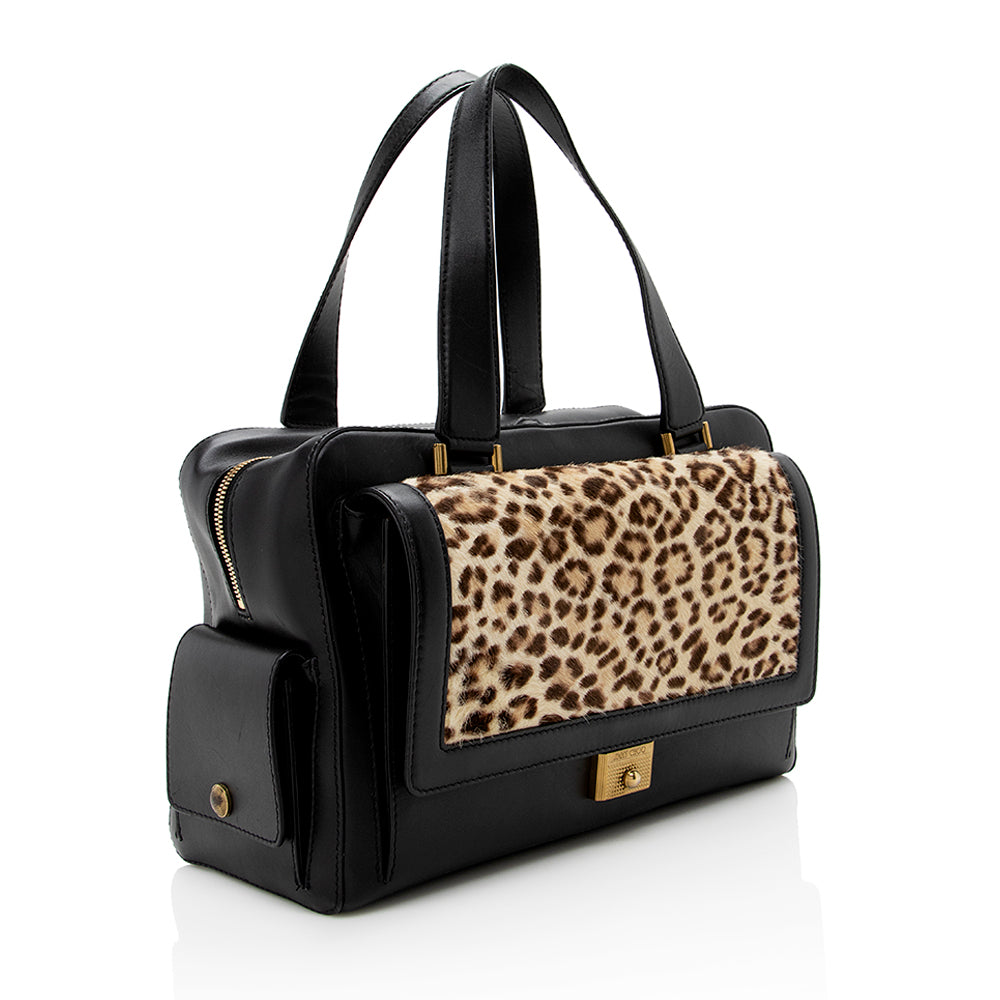 Jimmy Choo Calf Hair Leopard Catherine Satchel (SHF-16107)