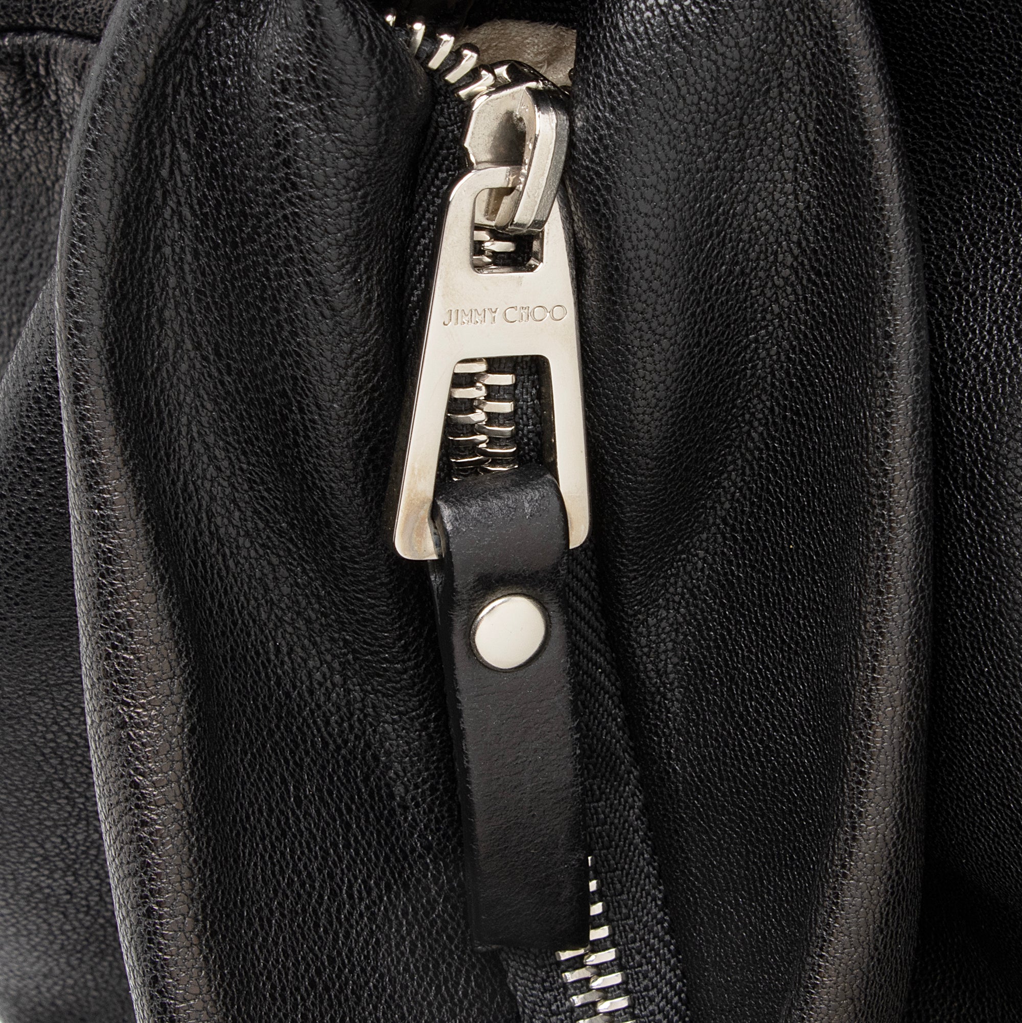 Jimmy Choo Leather Biker Saddle Chain Large Shoulder Bag (SHF-22993)