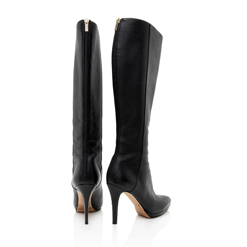 Jimmy Choo Leather Knee High Boots - Size 6.5 / 36.5 (SHF-18128)