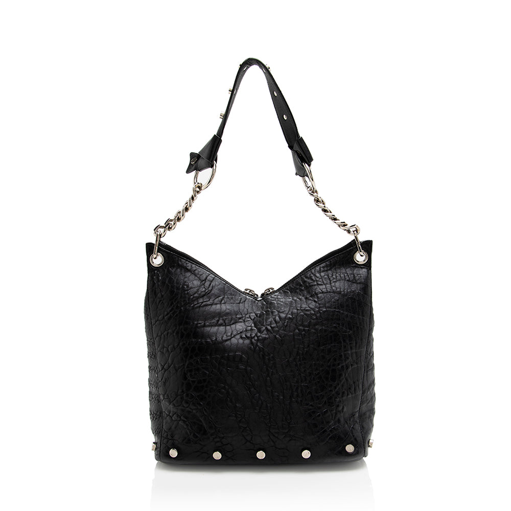 Jimmy Choo Leather Raven Shoulder Bag (SHF-17988)