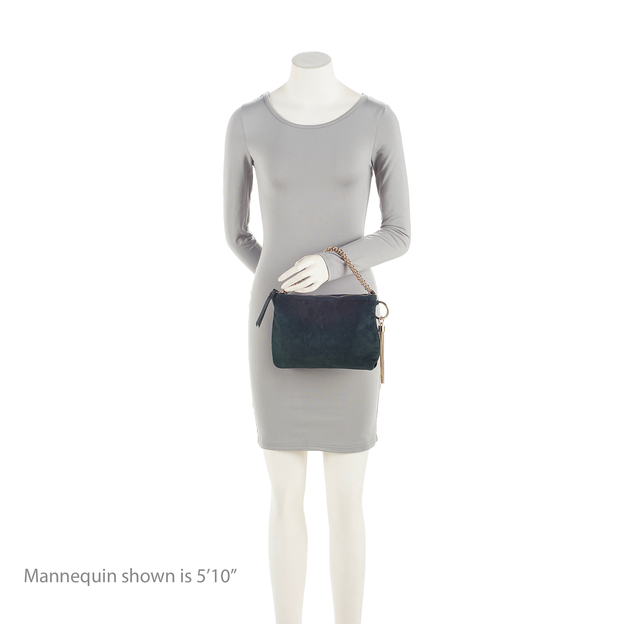 Jimmy Choo Suede Shimmer Callie Chain Clutch (SHF-23649)