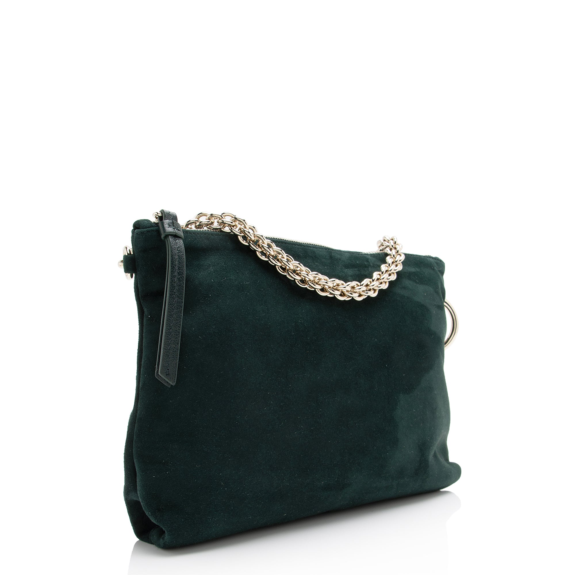 Jimmy Choo Suede Shimmer Callie Chain Clutch (SHF-23649)