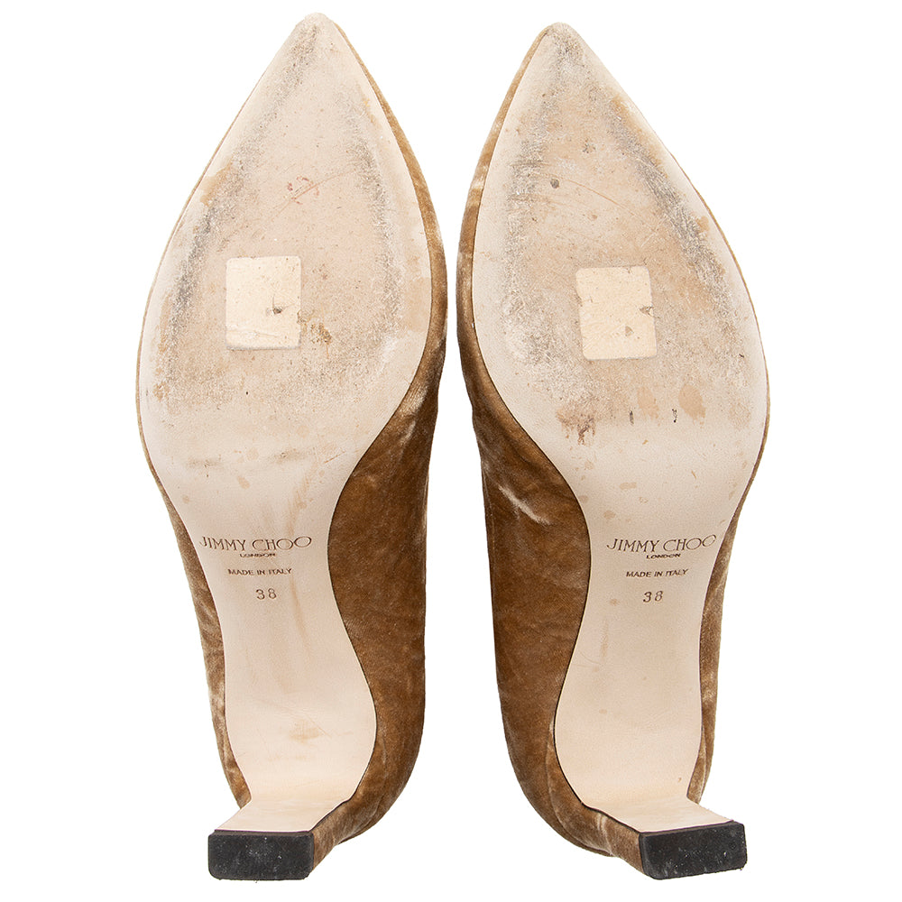 Jimmy Choo Velvet Louella Ankle Booties - Size 8 / 38 (SHF-18729)