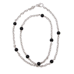 Judith Ripka Sterling Silver Black Onyx Necklace (SHF-18493)