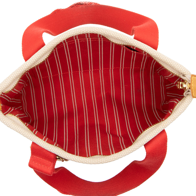 Louis Vuitton Beige & Red Canvas Antigua Cabas PM QJB0QFJYRF000