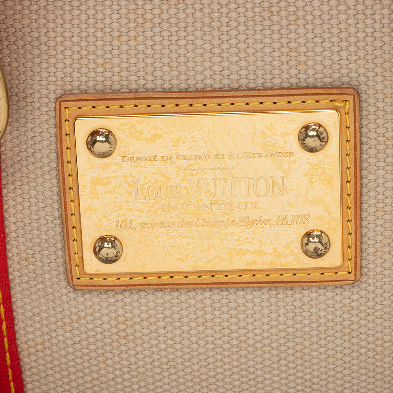 At Auction: Louis Vuitton, LOUIS VUITTON RED ANTIGUA CABAS TOTE
