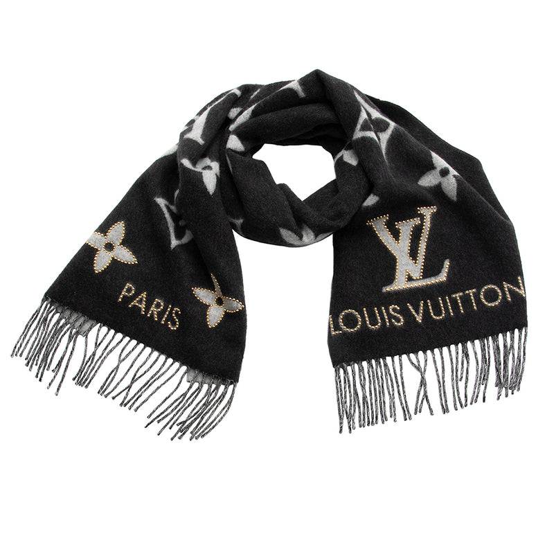 Shop Louis Vuitton MONOGRAM Monogram Wool Cashmere Logo Scarves