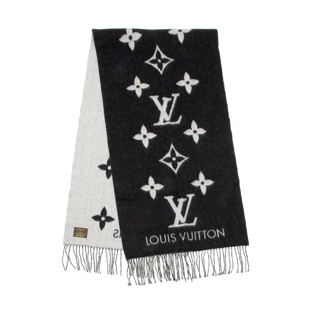 Lux Jewelry Boutique Louis Vuitton Cashmere Monogram Scarf All Black