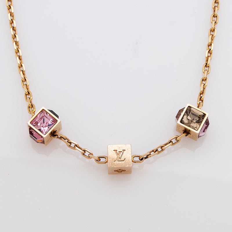 Louis Vuitton Crystal Gamble Necklace (SHF-20406)
