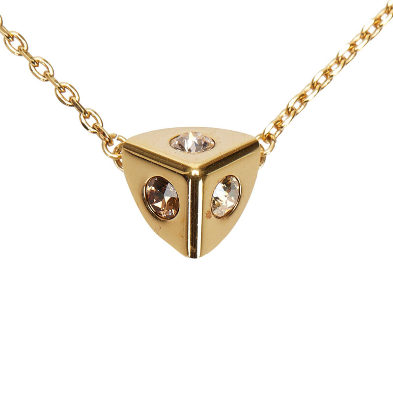 Louis Vuitton Crystal Trunkies Pendant Necklace (SHG-36861)