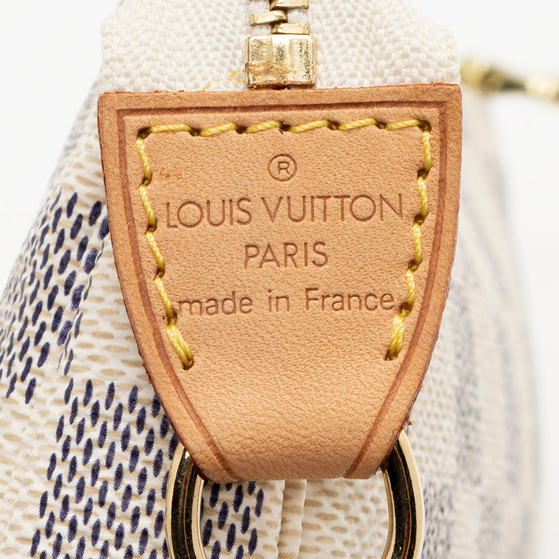 🔥NEW LOUIS VUITTON Mini Pochette Accessoires Chain Pouch Damier Azur RARE  GIFT