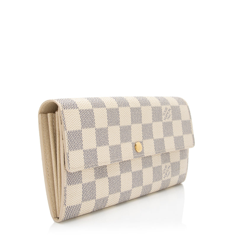 Louis Vuitton Wallet Sarah Damier Azur Summer Trunk Collection  WhiteBluePink in Coated Canvas with Goldtone  US