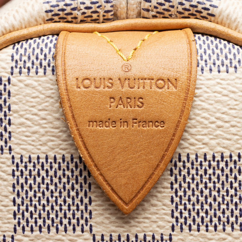 Louis Vuitton Damier Azur Speedy 30 Satchel (SHF-EJWajq)