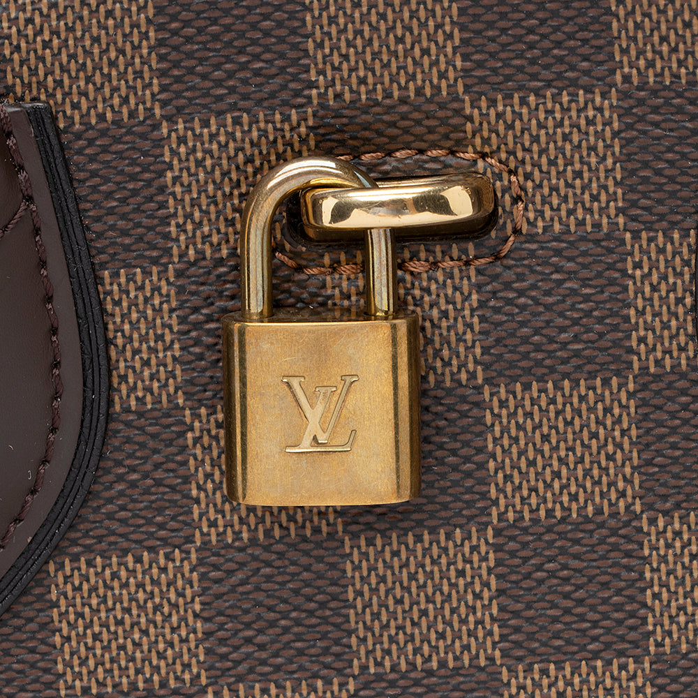 Louis Vuitton Damier Ebene Cuir Taurillon Normandy Satchel (SHF-21186)