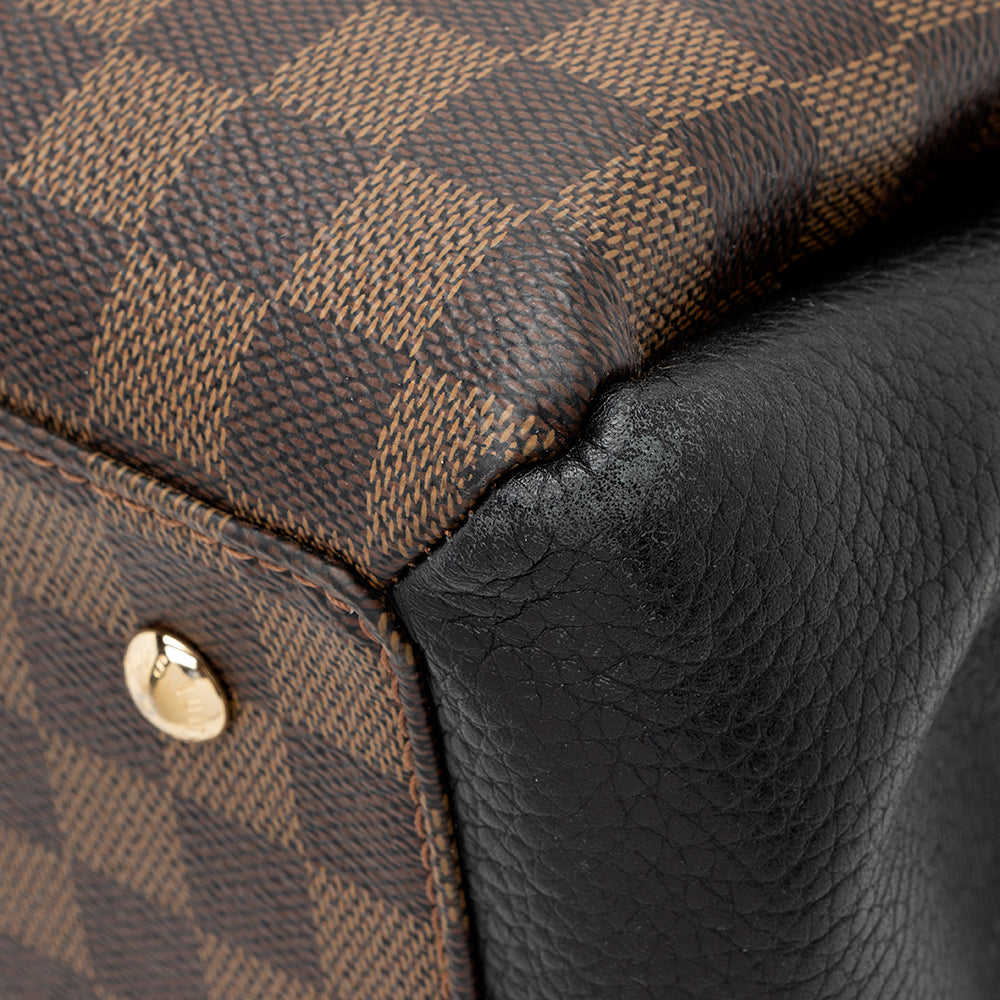 Louis Vuitton Damier Ebene Cuir Taurillon Normandy Satchel (SHF-21186)