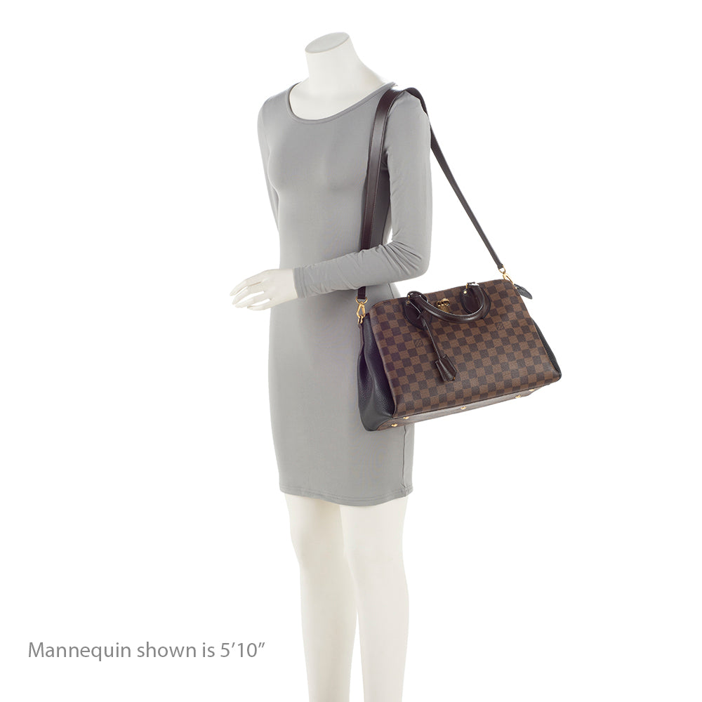 Louis Vuitton Damier Ebene Cuir Taurillon Normandy Satchel (SHF-21186)
