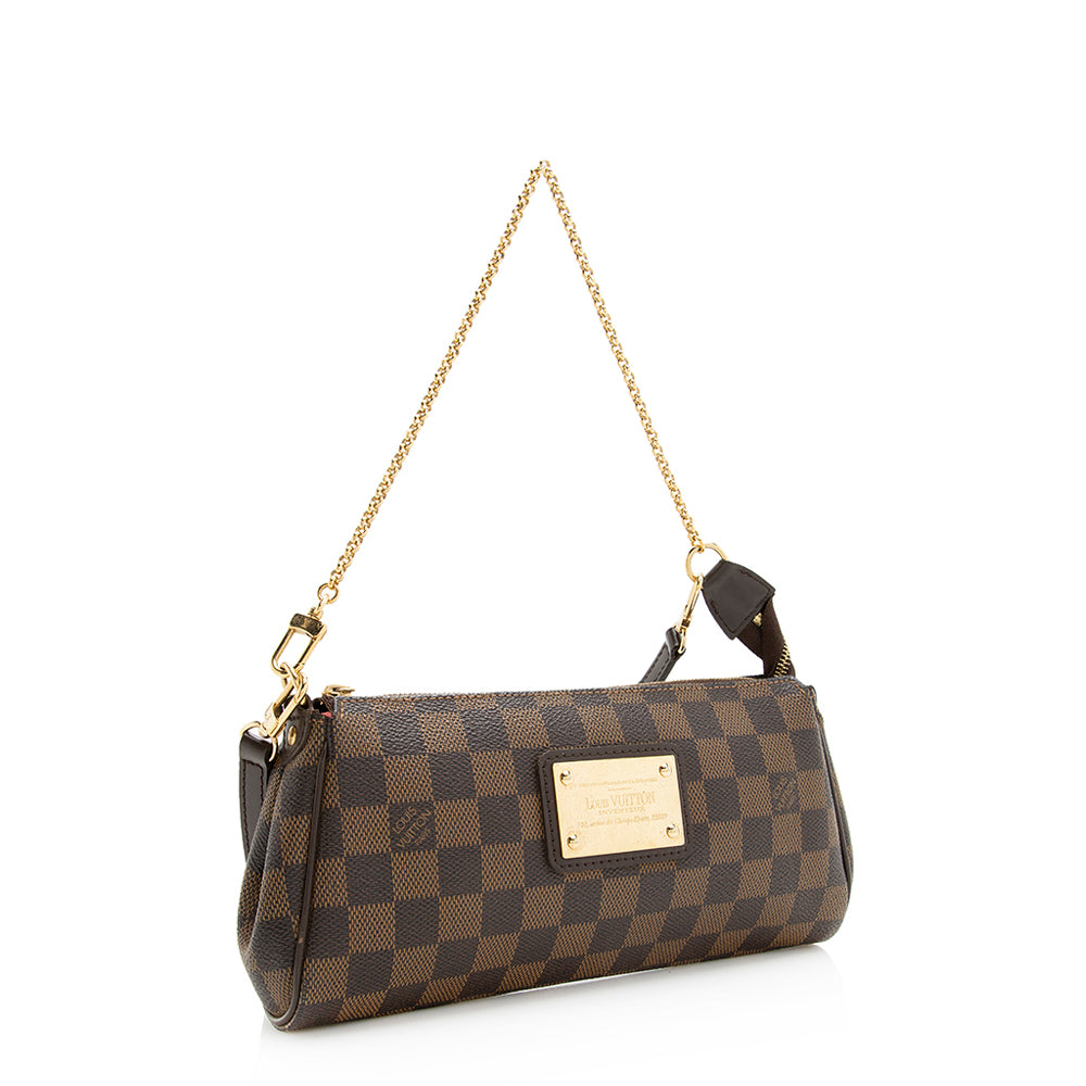 Louis Vuitton Damier Ebene Eva Clutch (SHF-20159)