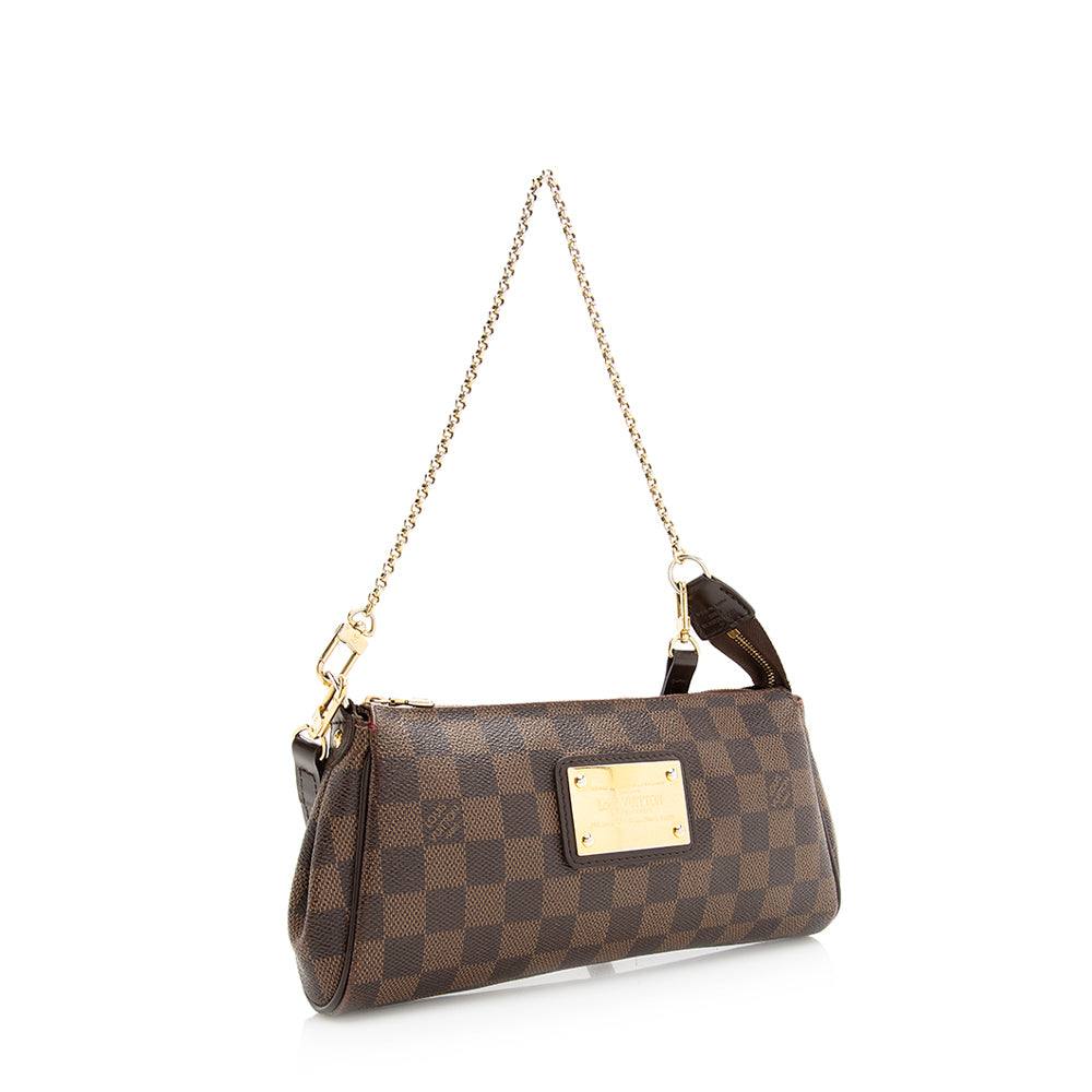 Louis Vuitton Damier Ebene Eva Clutch (SHF-20387)