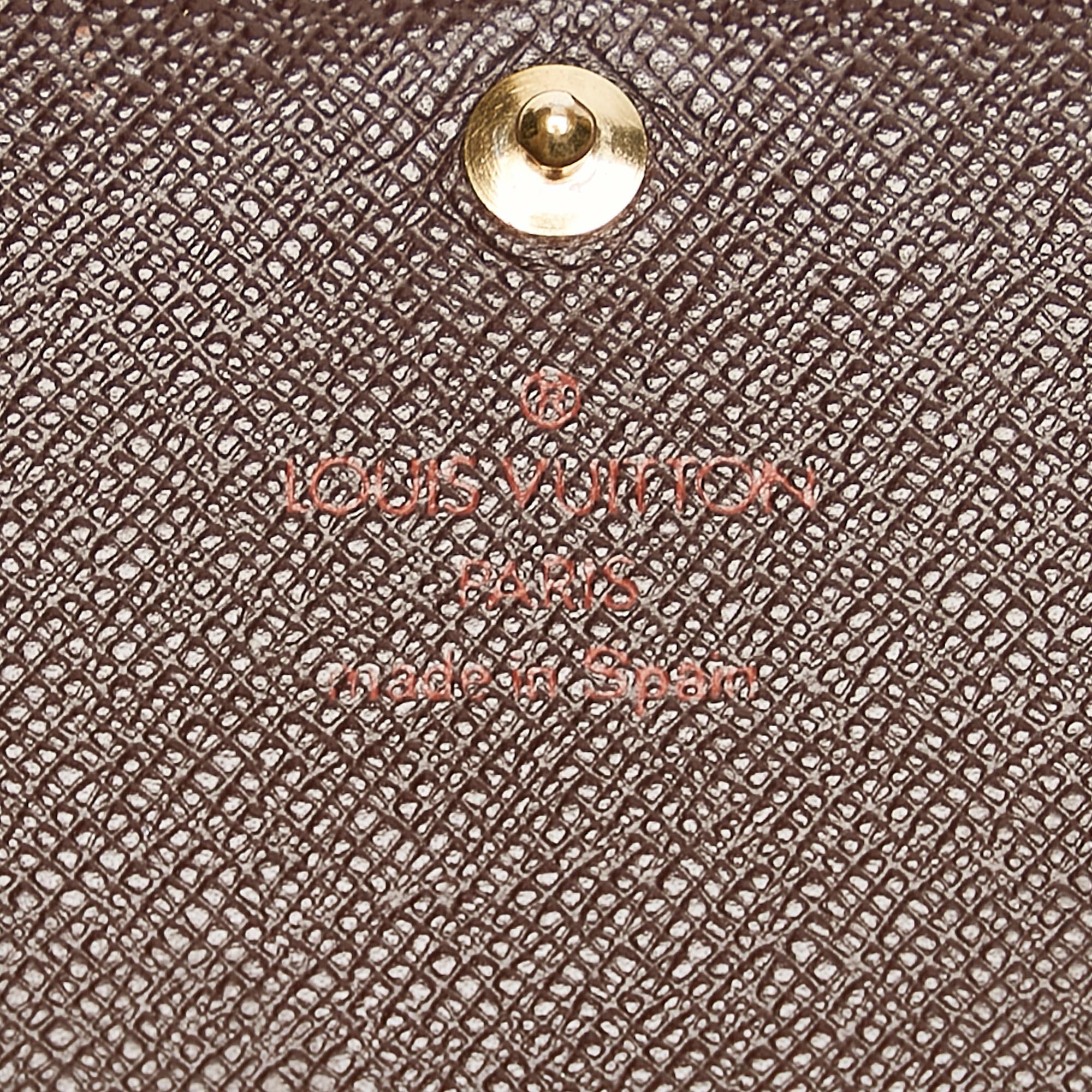 Louis Vuitton Damier Ebene Flap Small Wallet (SHG-28857)
