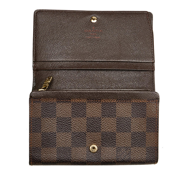 Louis Vuitton Damier Ebene Flap Small Wallet (SHG-28857)
