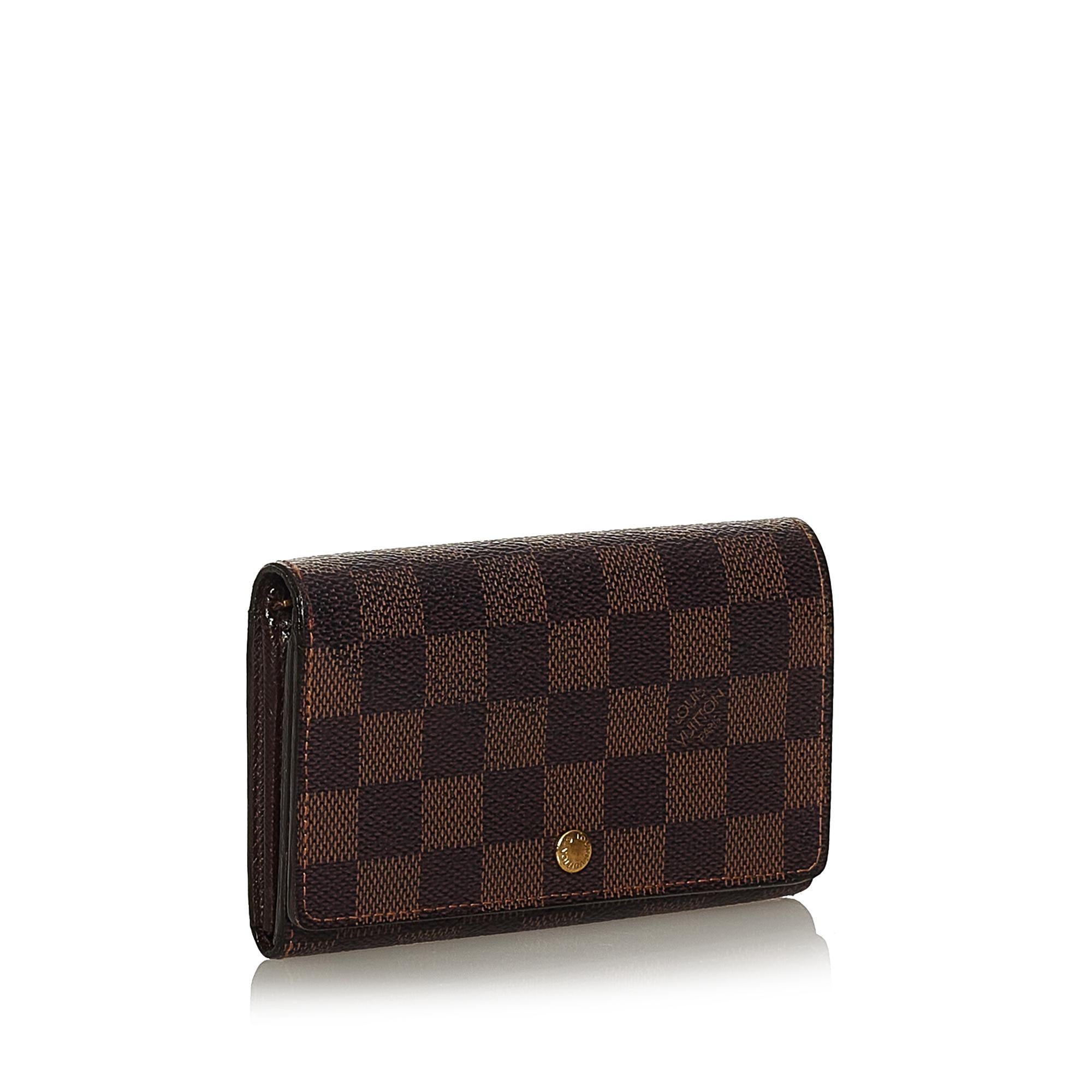Louis Vuitton Damier Ebene Flap Small Wallet (SHG-28857)