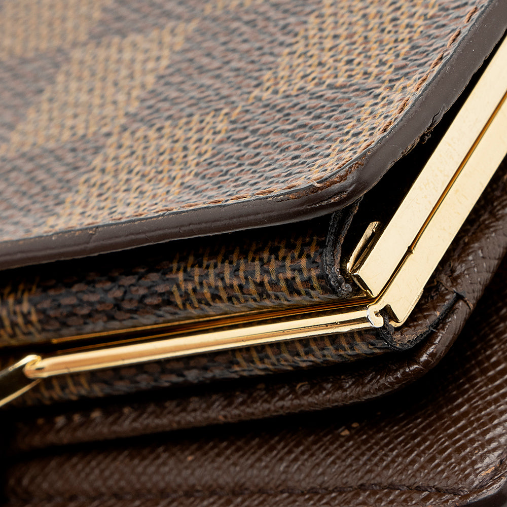 Louis Vuitton Damier Ebene French Purse Wallet (SHF-18957)