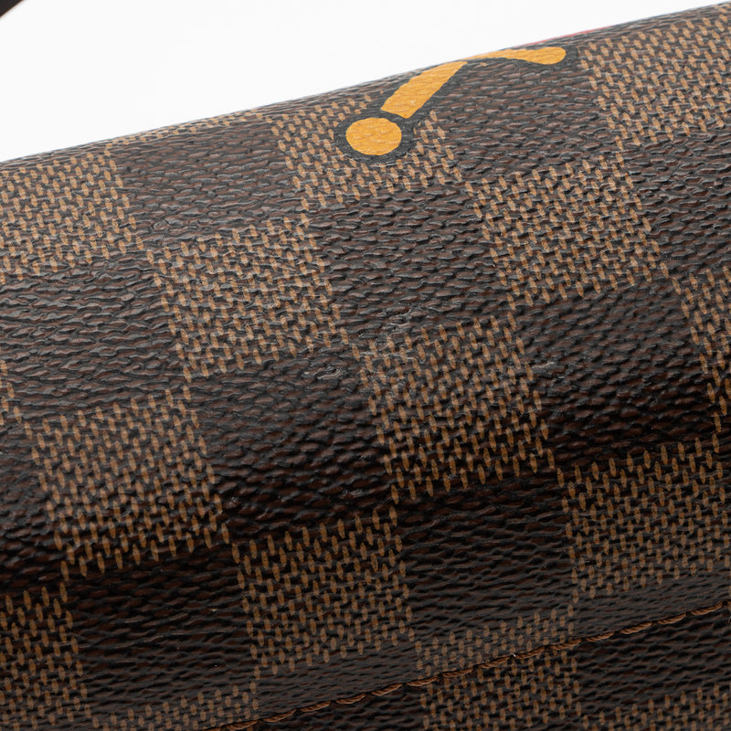 Louis Vuitton Brown, Pattern Print Limited Edition Damier Ebene Patches Croisette