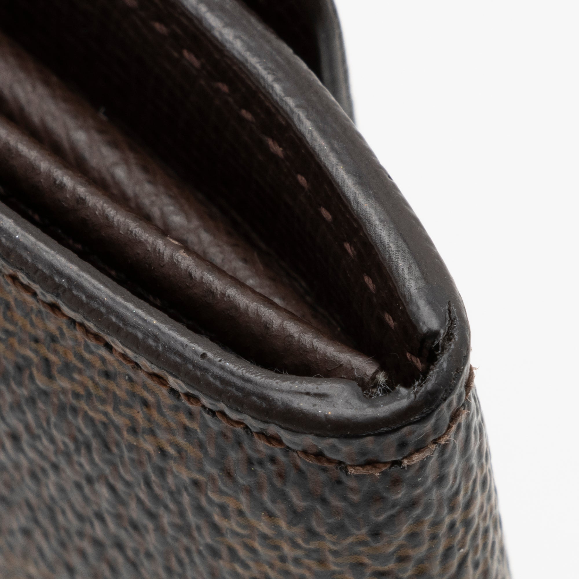 Louis Vuitton Damier Ebene Porte Monnaie Plat Coin Purse (SHF-22251)