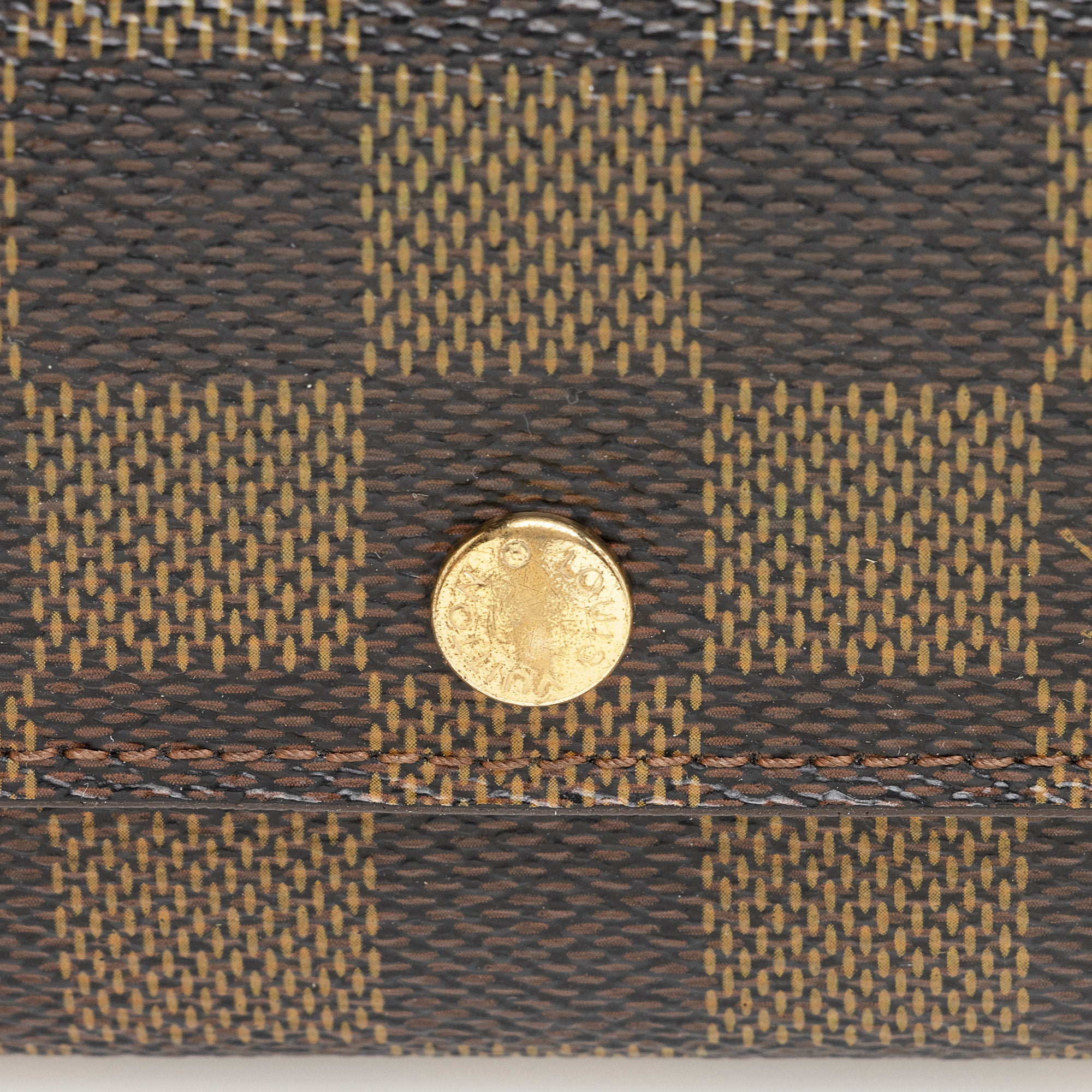 Louis Vuitton Damier Ebene Porte Monnaie Plat Coin Purse (SHF-22251)