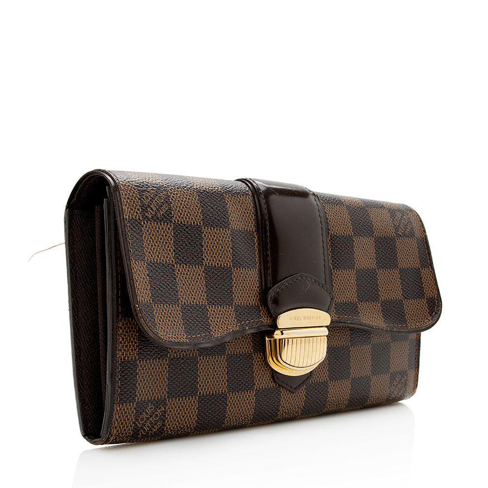 Louis Vuitton Damier Ebene Sistina Wallet (SHF-22035)