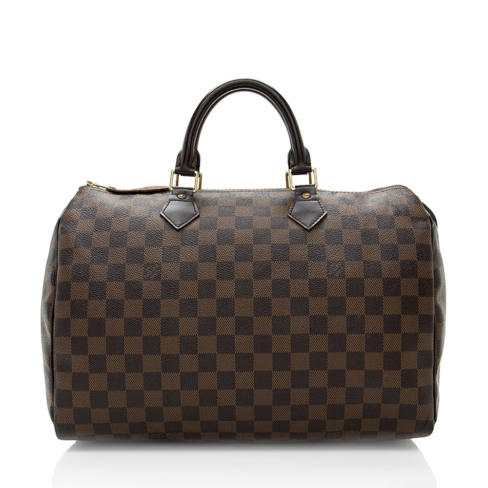 Louis Vuitton Damier Ebene Speedy 35 Satchel (SHF-18312)