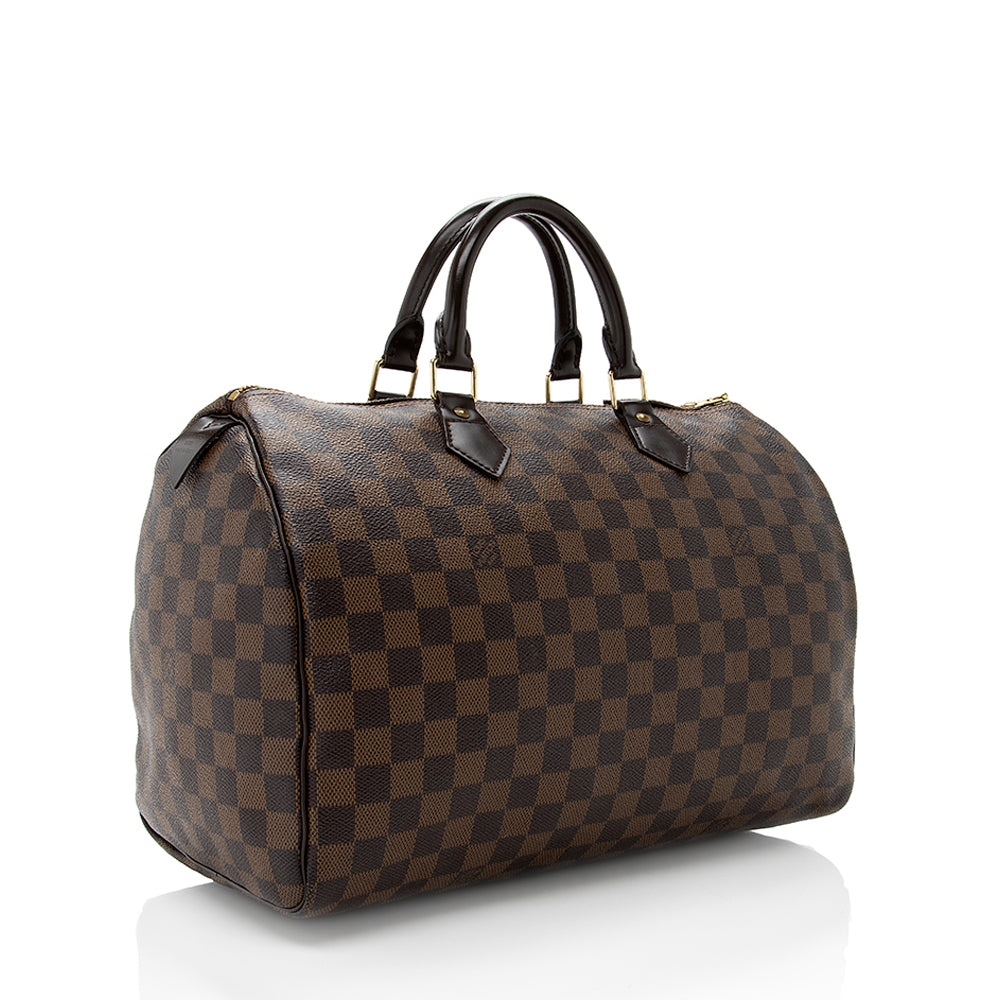 Louis Vuitton Damier Ebene Speedy 35 Satchel (SHF-18312)