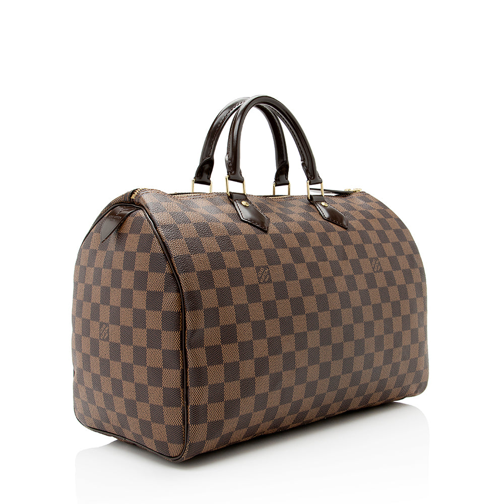 Louis Vuitton Damier Ebene Speedy 35 Satchel (SHF-20582)