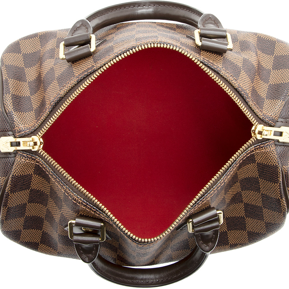 Louis Vuitton Damier Ebene Speedy Bandouliere 25 Satchel (SHF-20767)