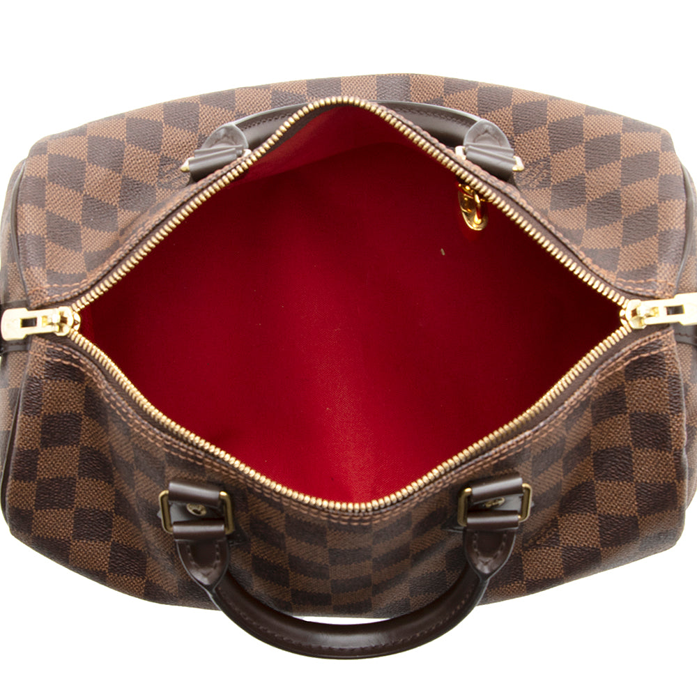 Louis Vuitton Damier Ebene Speedy Bandouliere 30 Satchel (SHF-20725)