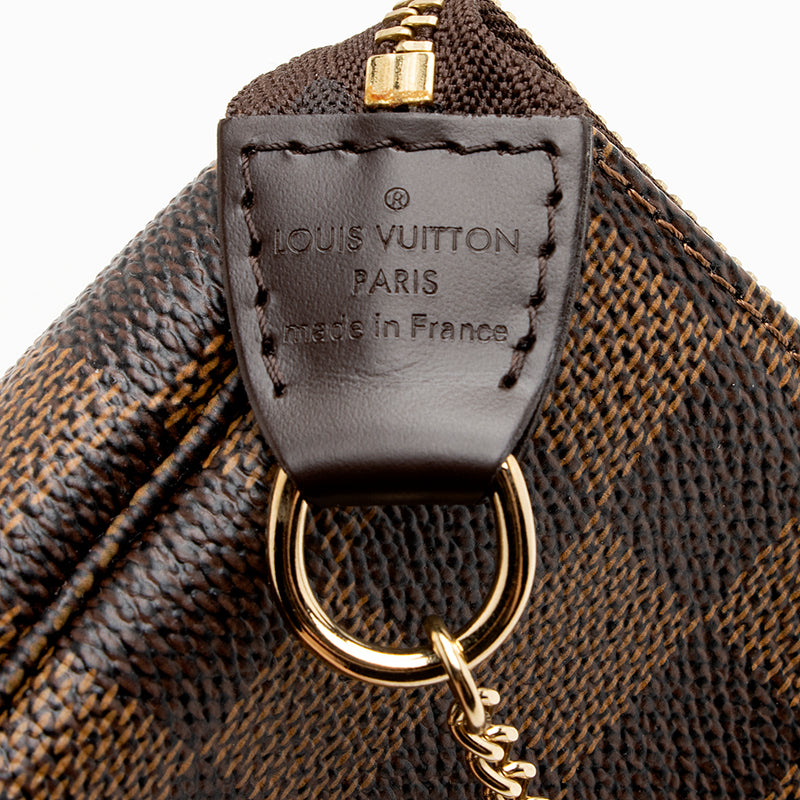 Misc Louis Vuitton Louis Vuitton Damier Ebene Mini Pochette Accessoires Pouch N58009 LV Auth 37042
