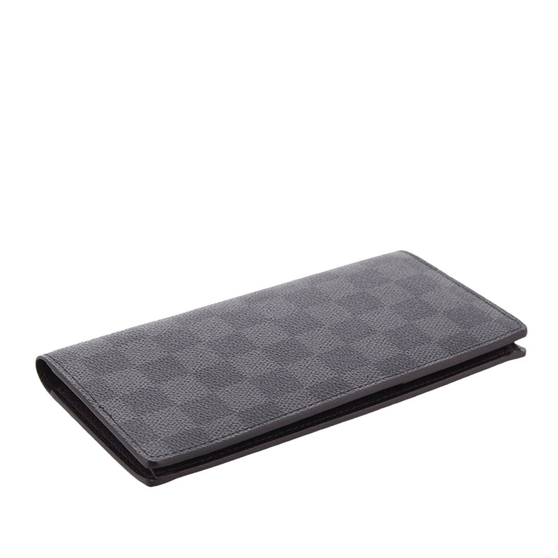 Louis Vuitton Damier Graphite Brazza Wallet Long Flap Black Grey